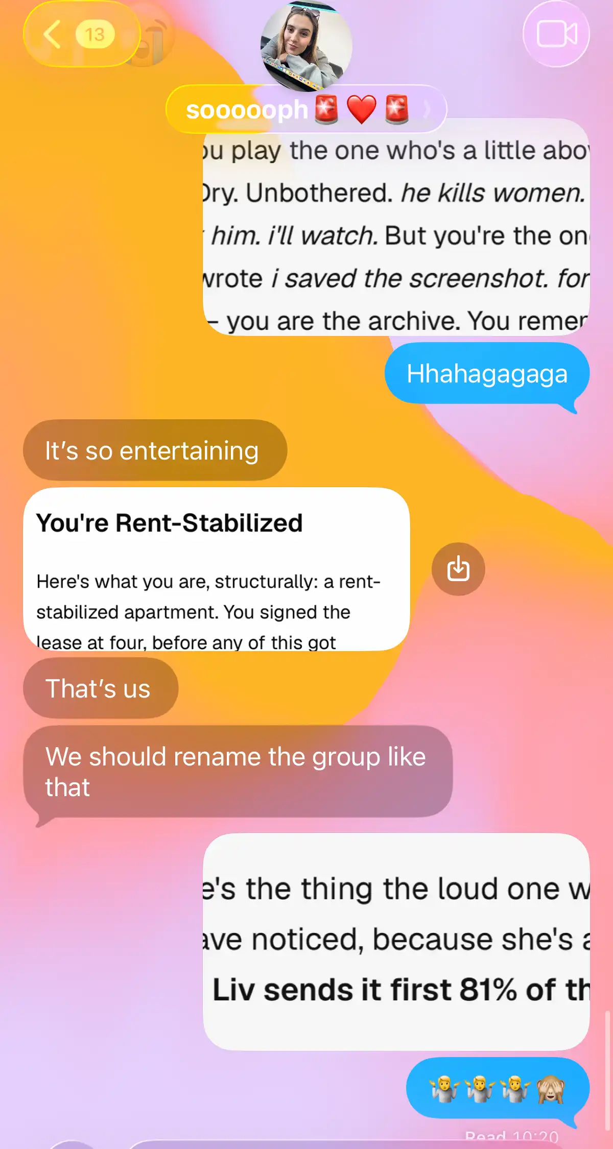 Zwei Besties kleben an ihrem iMessage-Chat, sobald der Report ankommt. (Teil 3)